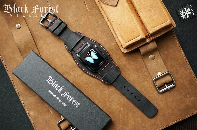 CUFF handgefertigt Leder Uhrenarmband incl. Lugs Adapter für Apple Watch (oder Apple Watch Sport) 42mm oder 38mm